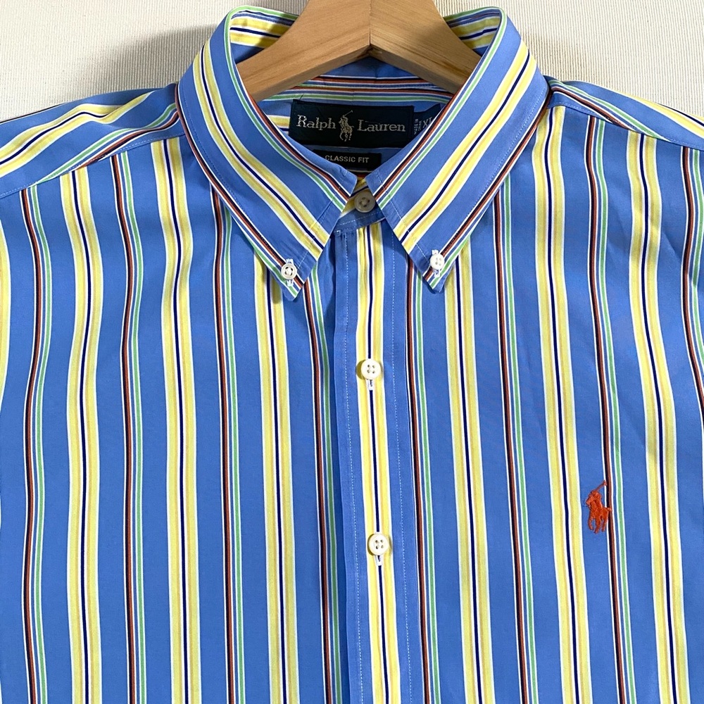 RALPH LAUREN Classic Fit 100% Cotton Stripe Men’s Shirt, Size XL